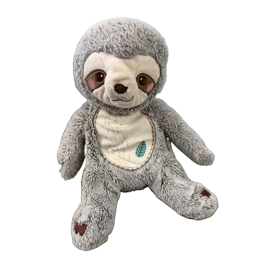 Douglas Baby Gray Sloth Plush Stuffed Animal Lovey Embroidered Leaves Soft Toy